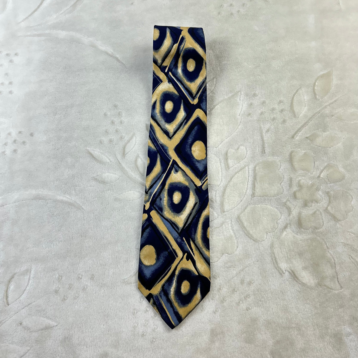 Cravatta Claude Montana Paris Vintage 100% Seta Fantasia Astratta Made in Italy