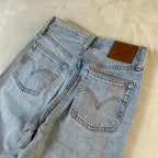 Levi’s 501 Vintage Jeans Denim Azzurro Chiaro Vita Alta Original Fit (W23-37-XXS)