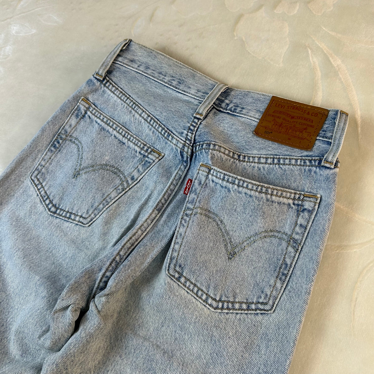 Levi’s 501 Vintage Jeans Denim Azzurro Chiaro Vita Alta Original Fit (W23-37-XXS)