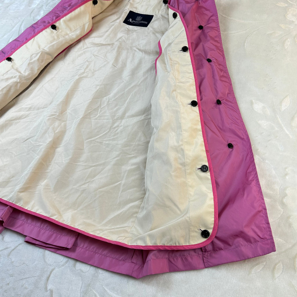 Giacca Aquascutum London Donna Rosa Impermeabile Trench Vintage (S)