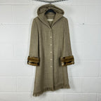 Cappotto Mariella Burani Vintage Made in Italy Lana Vergine con Pelliccia (44-M)