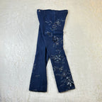 Jeans Donna Vintage Ricamati Blu Scuro Paillettes Y2K (M)