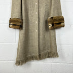 Cappotto Mariella Burani Vintage Made in Italy Lana Vergine con Pelliccia (44-M)
