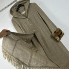 Cappotto Mariella Burani Vintage Made in Italy Lana Vergine con Pelliccia (44-M)