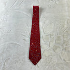 Cravatta Piero Cucci Vintage 100% Seta Fantasia Floreale Bordeaux