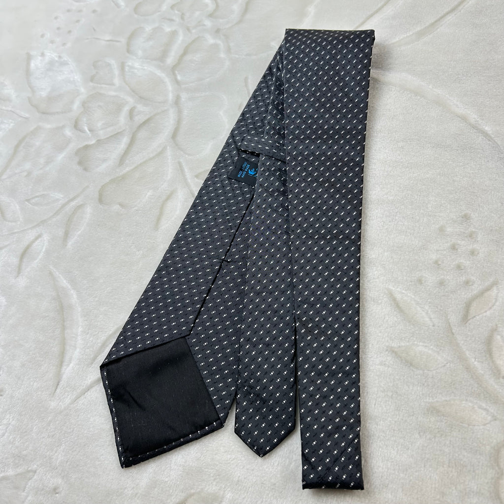 Cravatta Barton Moda nera in 100% seta fantasia geometrica