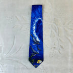 Cravatta Cold City Vintage 100% Seta Delfini Oceano Blu Made in Italy