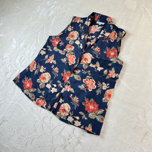 Camicia Vintage Pura Seta Fantasia Floreale Multicolor Made in Italy (M)