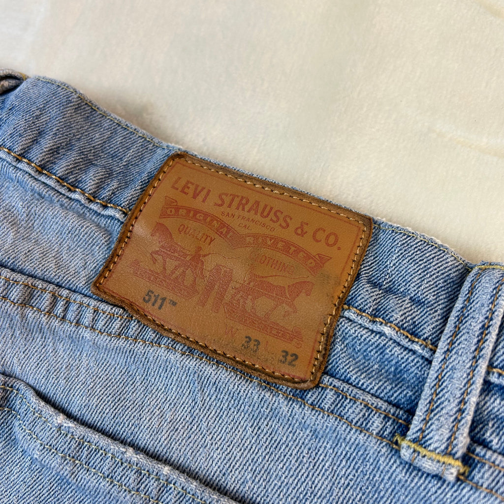 Levi’s 511 Shorts Jeans Uomo Denim Chiaro Vintage W33 (47-M)