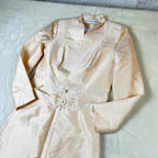 Completo Vintage Hampel Katalin 100% Seta Rosa Cipria Giacca e Gonna (S)