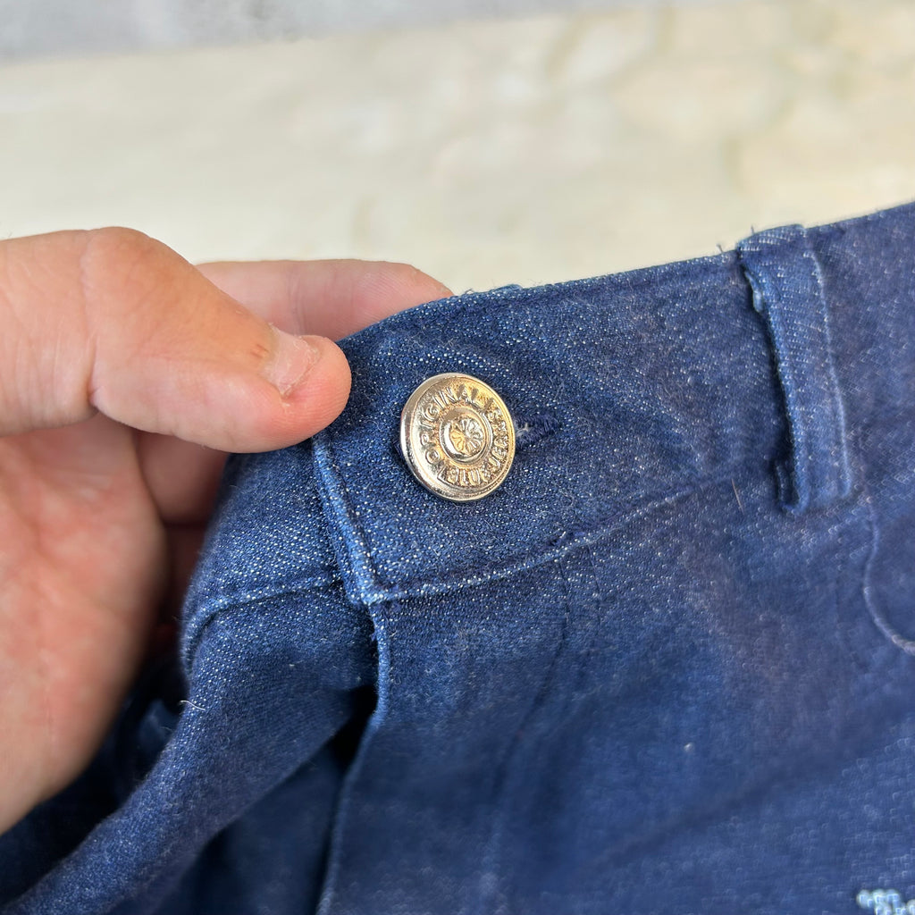 Jeans Donna Vintage Ricamati Blu Scuro Paillettes Y2K (M)