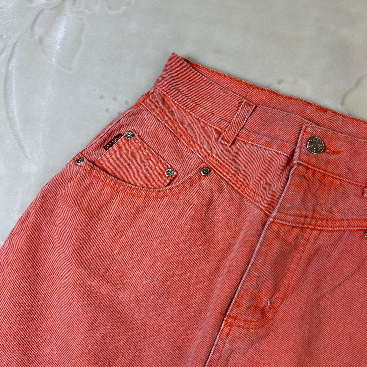 Gonna Jeans Carrera Vintage Corallo Denim Alta Vita (M-46)