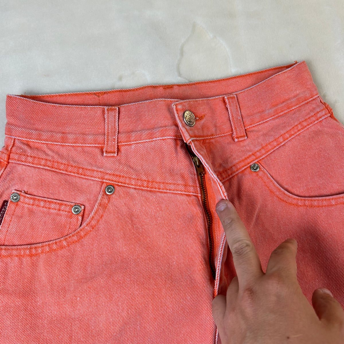 Gonna Jeans Carrera Vintage Corallo Denim Alta Vita (M-46)