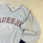 Felpa Replay Blue Jeans Vintage Grigia con Maxi Logo Stampato (XL)