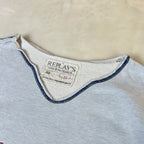 Felpa Replay Blue Jeans Vintage Grigia con Maxi Logo Stampato (XL)
