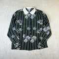 Camicia Vintage Donna Team Made in Italy Fantasia Floreale a Righe (44-M)