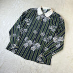 Camicia Vintage Donna Team Made in Italy Fantasia Floreale a Righe (44-M)