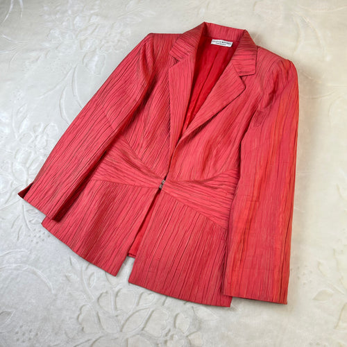 Blazer Vintage Pinuccia Botondi in Seta Rosa Corallo Made in Italy (46-M)