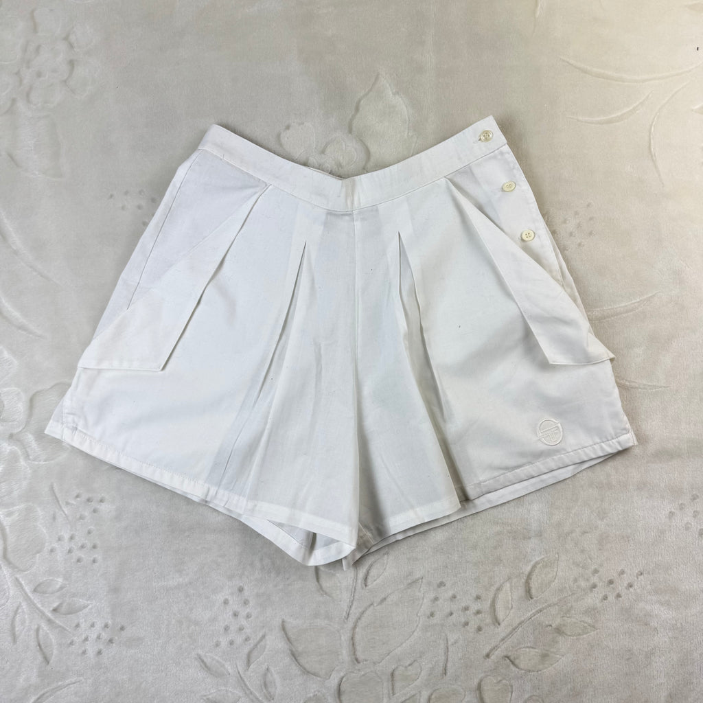 Sergio Tacchini Vintage pantaloncino Tennis Bianco (S-42)