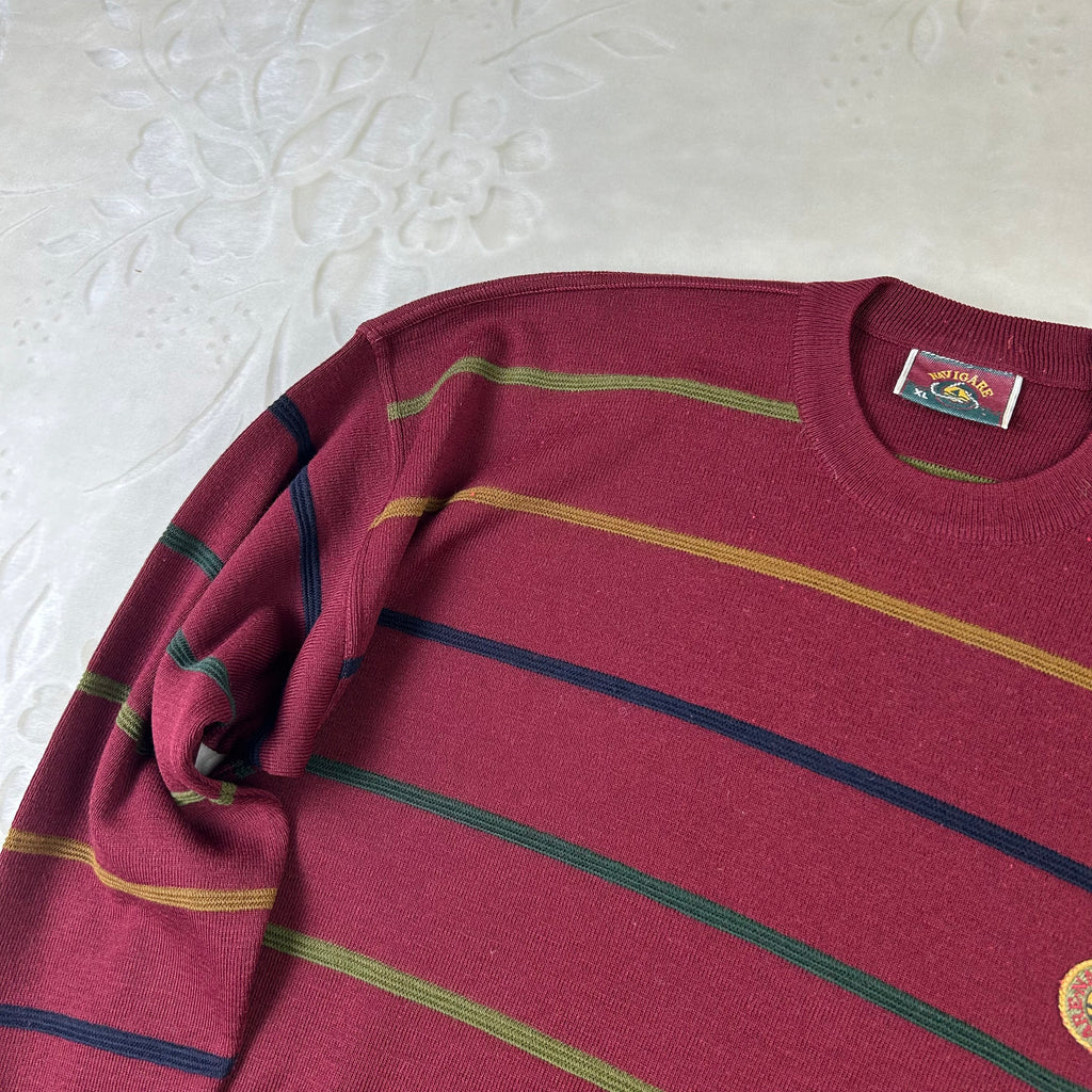 Maglione Navigare Vintage Bordeaux a Righe (XL)