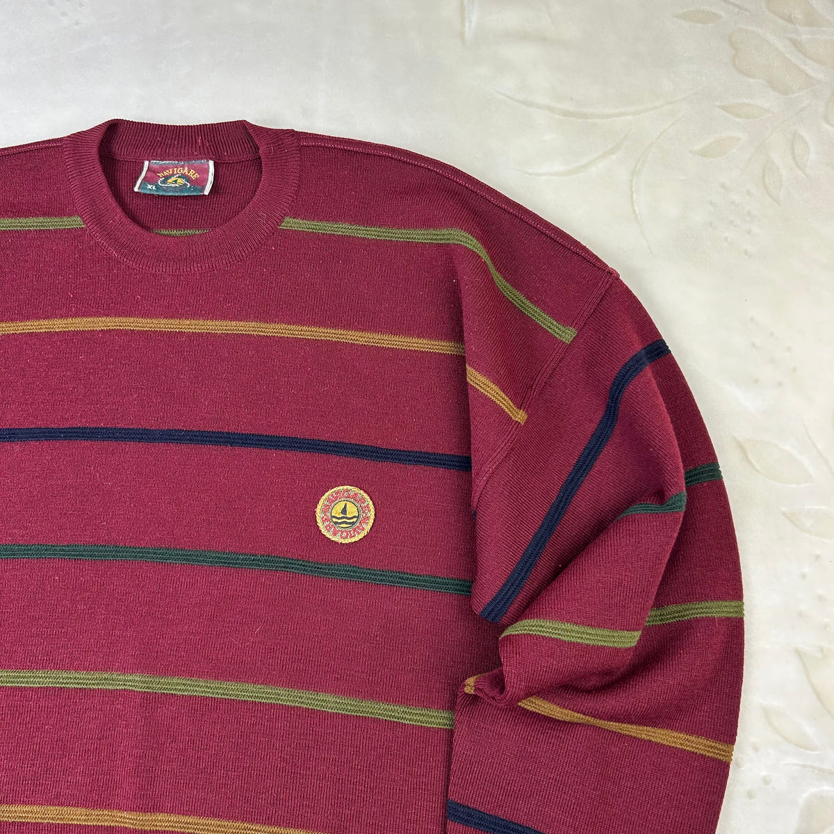 Maglione Navigare Vintage Bordeaux a Righe (XL)