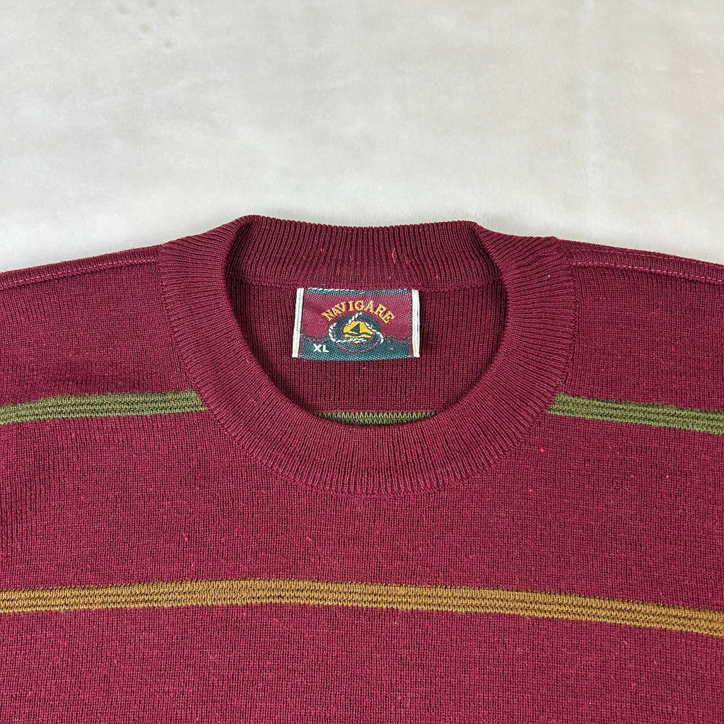 Maglione Navigare Vintage Bordeaux a Righe (XL)