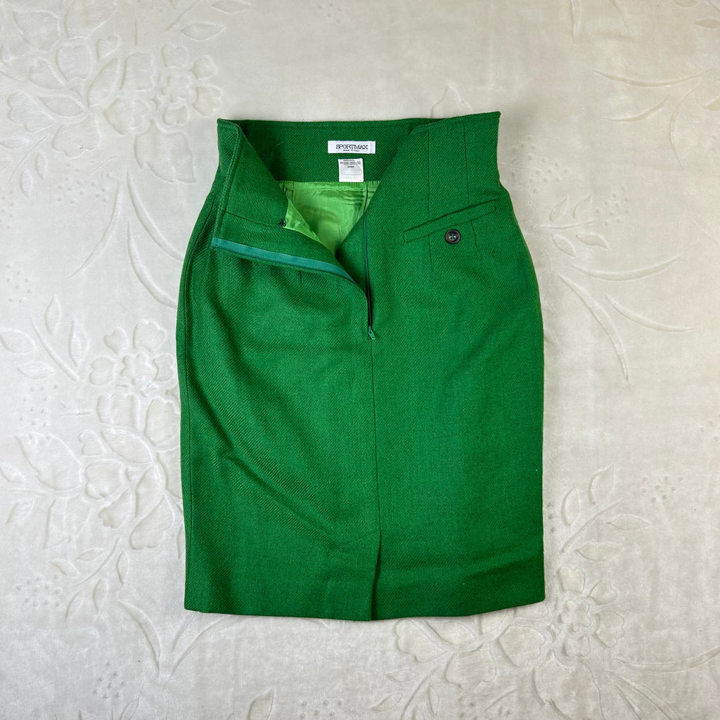 Completo Vintage da donna Sportmax Verde Made in Italy (42-S)