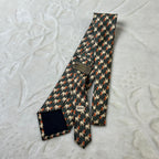Cravatta Borbonese Made in Italy in 100%seta verde con fantasia animali