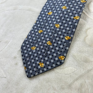 Cravatta Ghilardini 100% Seta Made in Italy Fantasia Floreale Grigia