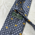 Cravatta Ghilardini 100% Seta Made in Italy Fantasia Floreale Grigia