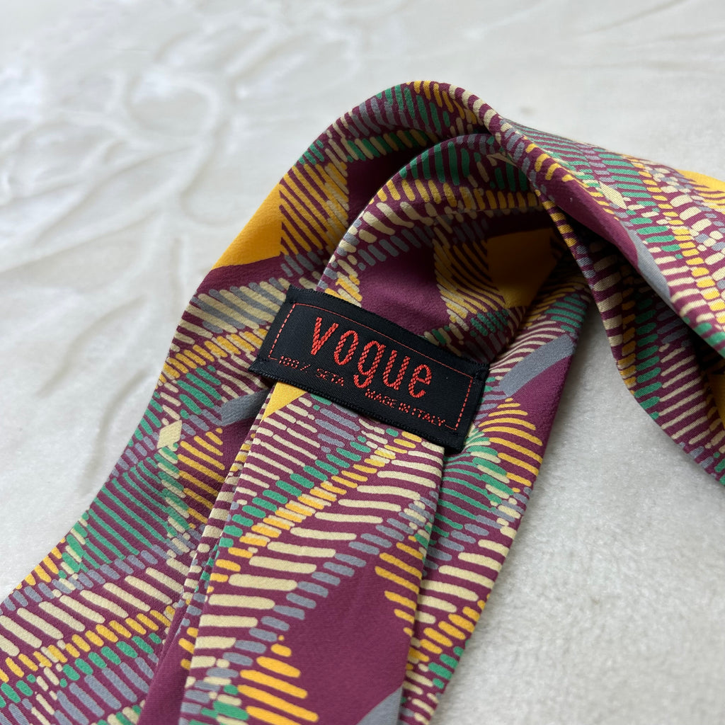 Cravatta Vogue 100% Seta Fantasia Geometrica Made in Italy