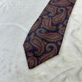 Cravatta Diego Palazzo Milano 100% Seta Paisley Blu Bordeaux Made in Italy