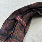 Cravatta Diego Palazzo Milano 100% Seta Paisley Blu Bordeaux Made in Italy