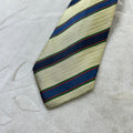 Cravatta Lucien Solari Vintage 100% Seta Regimental Beige Blu Verde Made in Italy