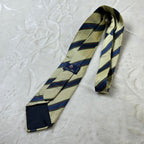 Cravatta Lucien Solari Vintage 100% Seta Regimental Beige Blu Verde Made in Italy
