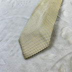 Cravatta Prochownick Vintage 100% Seta Gialla Micro Pois Blu Made in Italy