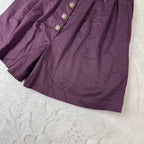 Pantaloncini Vintage da donna Viola Vita Alta con Bottoni (S)