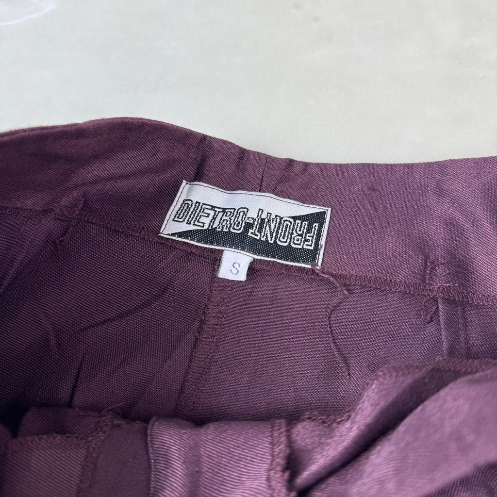 Pantaloncini Vintage da donna Viola Vita Alta con Bottoni (S)
