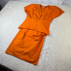 Completo Donna Vintage Nancy Blue Arancione 100% Cotone Made in Italy (46-48)