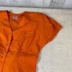 Completo Donna Vintage Nancy Blue Arancione 100% Cotone Made in Italy (46-48)