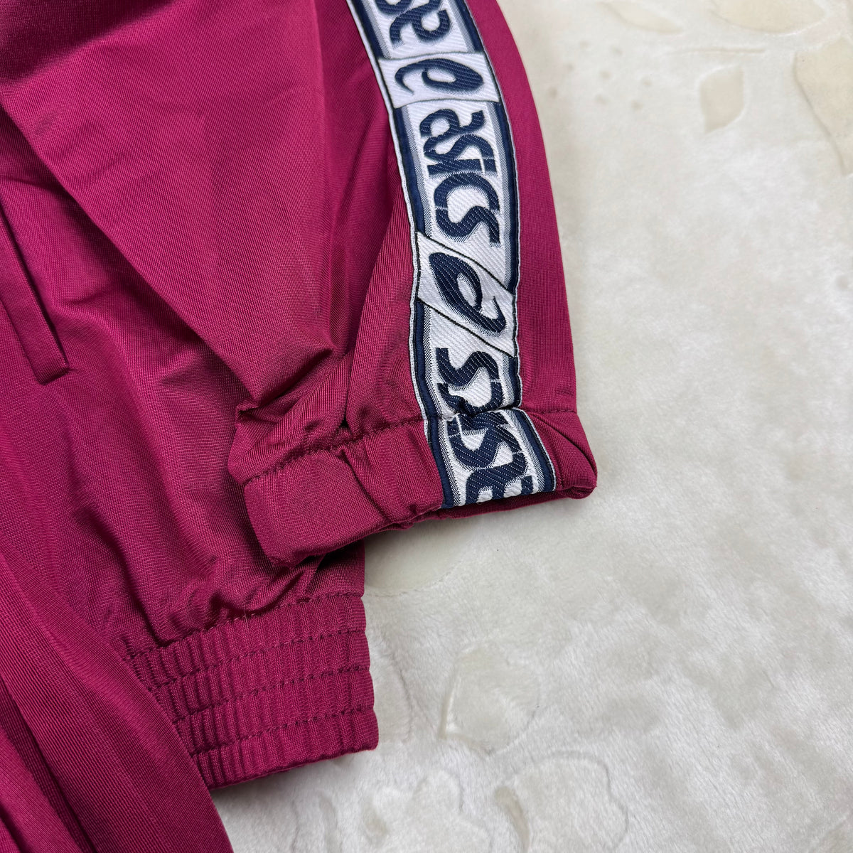 Tuta sportiva Asics Vintage Tracksuit Bordeaux Logo Tape Laterale 2 Pezzi (XL)