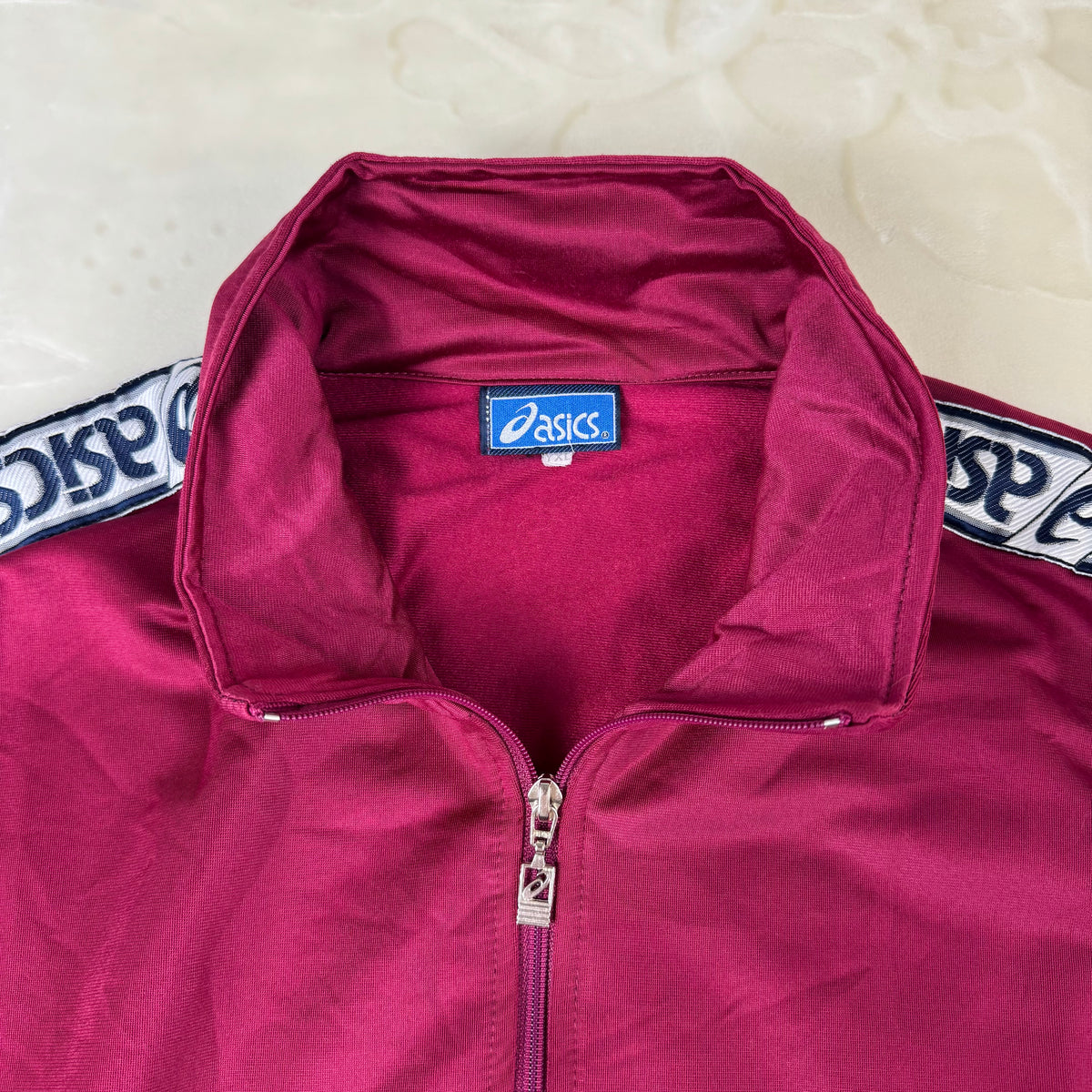 Tuta sportiva Asics Vintage Tracksuit Bordeaux Logo Tape Laterale 2 Pezzi (XL)