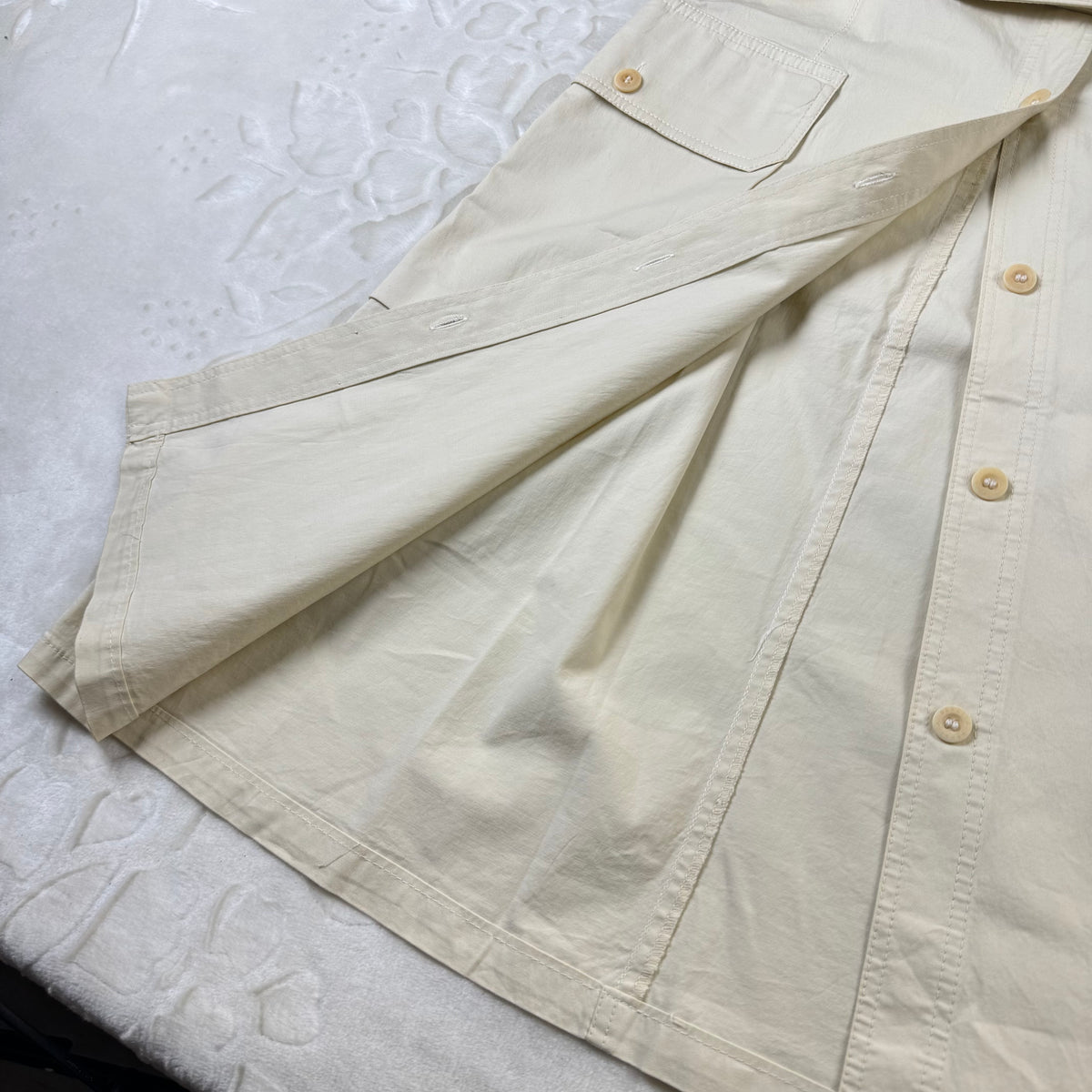 Vestito Chemisier Vintage Beretta Safari Beige in Cotone con Cintura Made in Italy (M)