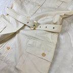 Vestito Chemisier Vintage Beretta Safari Beige in Cotone con Cintura Made in Italy (M)