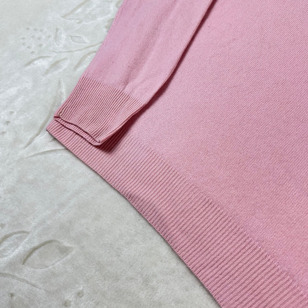 Maglione Florentine Flowers 100% Cashmere Rosa Mezza Zip 46 (M)