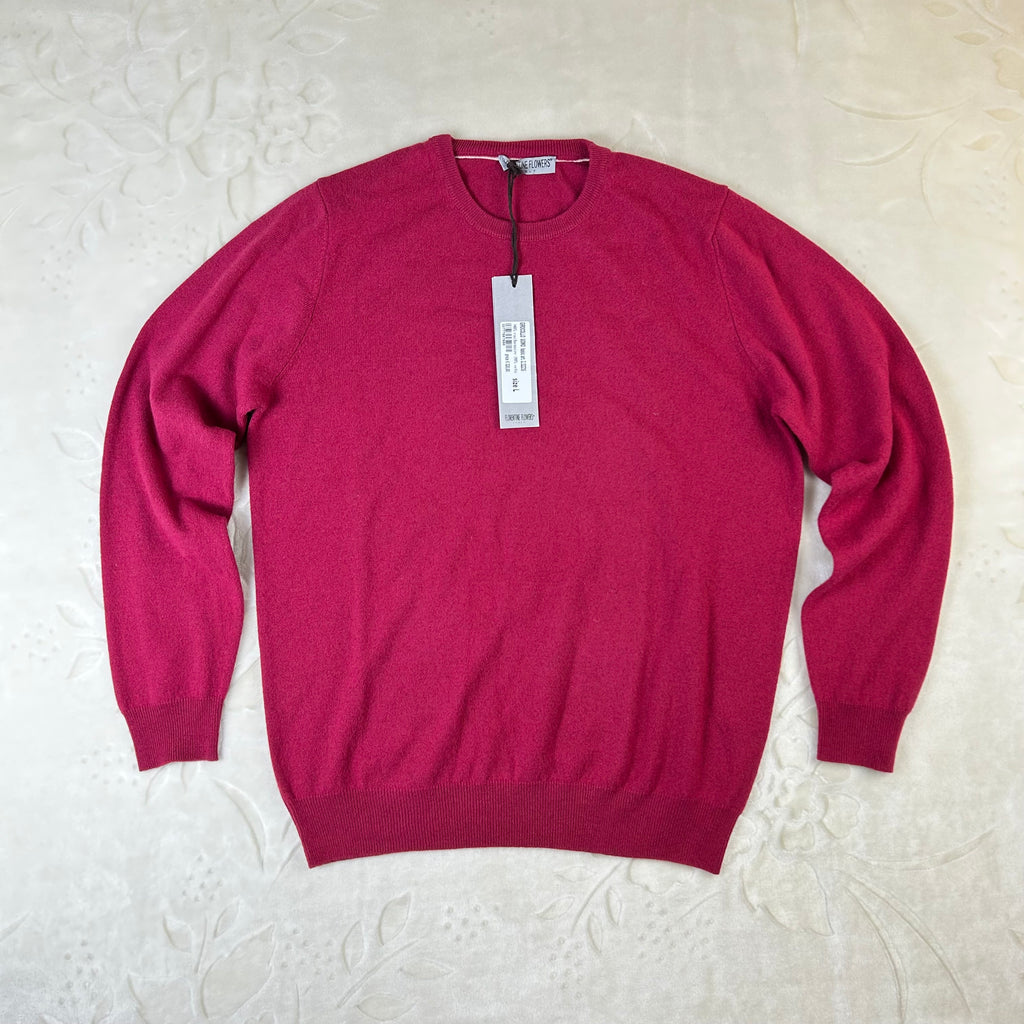 Maglione Florentine Flowers 80% Cashmere 20% Seta Fucsia 48 (L)