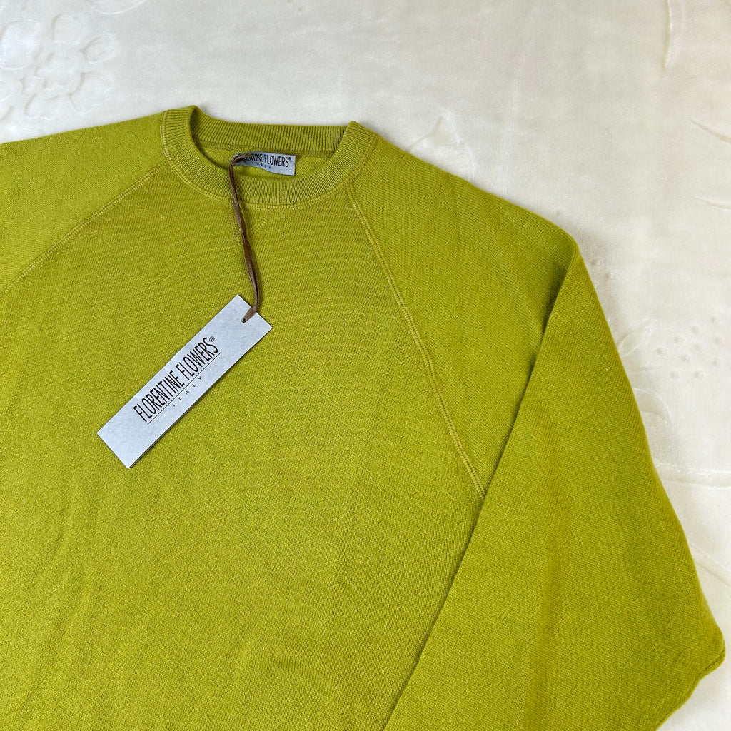 Maglione Florentine Flowers 100% Cashmere Verde Lime 48 (L)