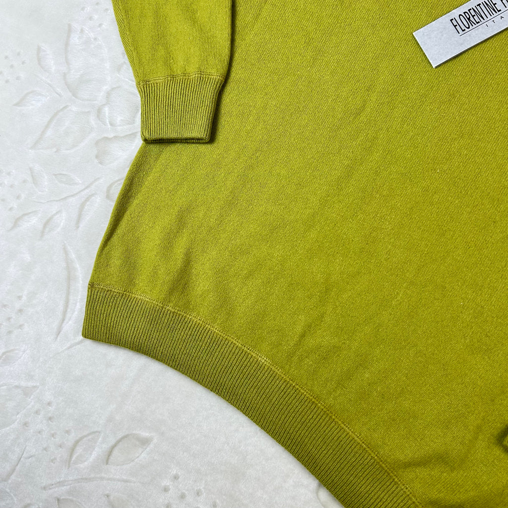 Maglione Florentine Flowers 100% Cashmere Verde Lime 48 (L)