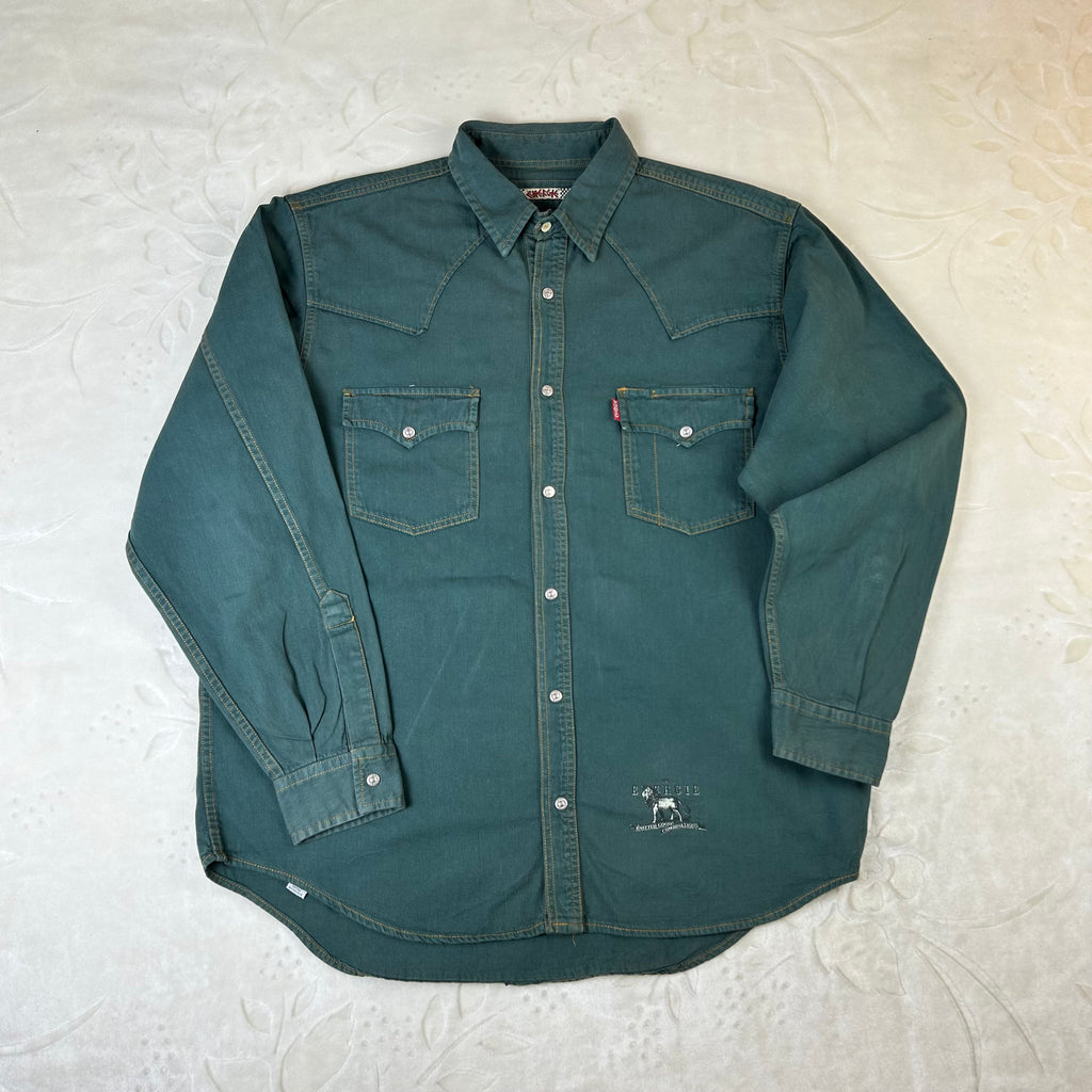Camicia Energie Vintage Western Verde Petrolio Taglia (XL)