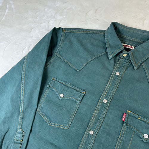 Camicia Energie Vintage Western Verde Petrolio Taglia (XL)